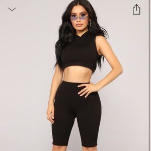 Biker shorts and matching top